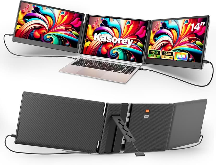 2025 New Upgraded Laptop Screen Extender Portable Monitor, 1080P FHD IPS Screen, Monitor Extender for Laptop, Fit for 13-17" Laptop, Plug & Play Compatiable with Windows/Mac/Android/Switch (14 inch)