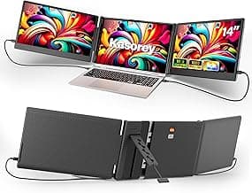 2025 New Upgraded Laptop Screen Extender Portable Monitor, 1080P FHD IPS Screen, Monitor Extender for Laptop, Fit for 13-17" Laptop, Plug & Play Compatiable with Windows/Mac/Android/Switch (14 inch)