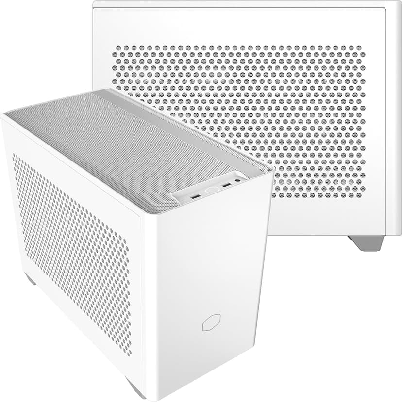 Cooler Master NR200 White Mini-ITX PC Case, 330mm Horizontal Triple-Slot Mount GPU, 240mm|280mm AIO, SFX PSU 130mm, Compatible RX 7900 XTX|4080 Super, Vented Panels, DIY