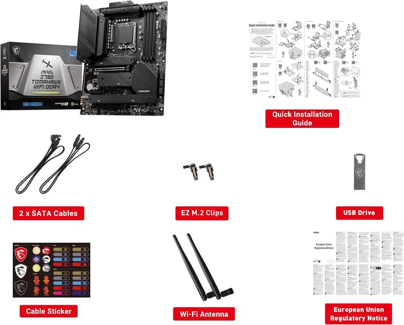 MSI MAG Z790 Tomahawk WiFi DDR4 Gaming Motherboard (Supports 12th/13th Gen Intel Processors, LGA 1700, DDR4, PCIe 5.0, M.2, 2.5Gbps LAN, USB 3.2 Gen2, Wi-Fi 6E, ATX)