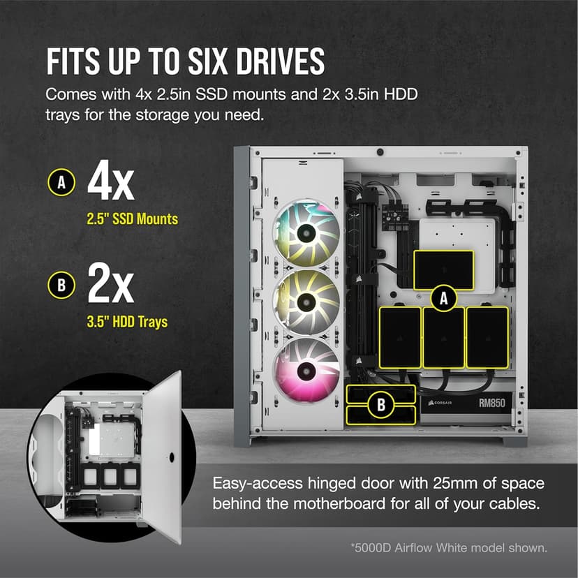 Corsair 5000D Airflow Tempered Glass Mid-Tower ATX PC Case - Black