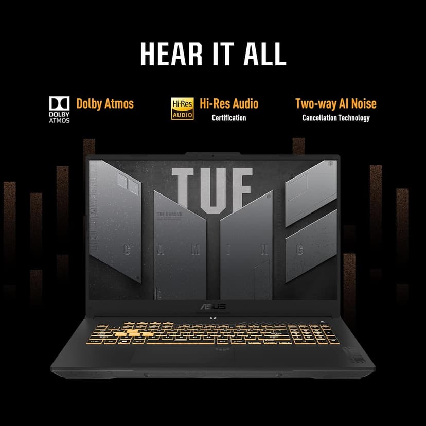 ASUS TUF Gaming F17 (2023) Gaming Laptop, 17.3” FHD 144Hz Display, GeForce RTX 3050, Intel Core i5-12500H, 16GB DDR4, 512GB PCIe SSD, Wi-Fi 6, Windows 11, FX707ZC-ES53,Mecha Gray