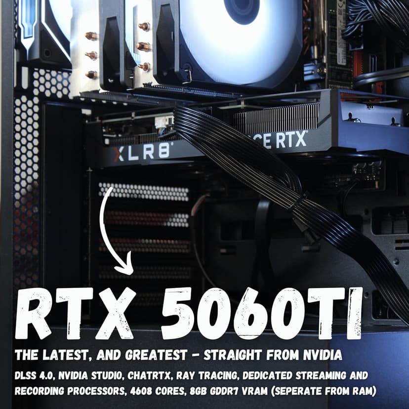 The Horizon Extreme I7 RTX Gaming Desktop PC || i7 E5-2699V3 18-Core || RTX 5060 TI || 64GB RAM || SSD + 4TB HHD || 650 W 80+ Gold Power Supply || 1200 Mbps WiFi Ready || Windows 11 Pro