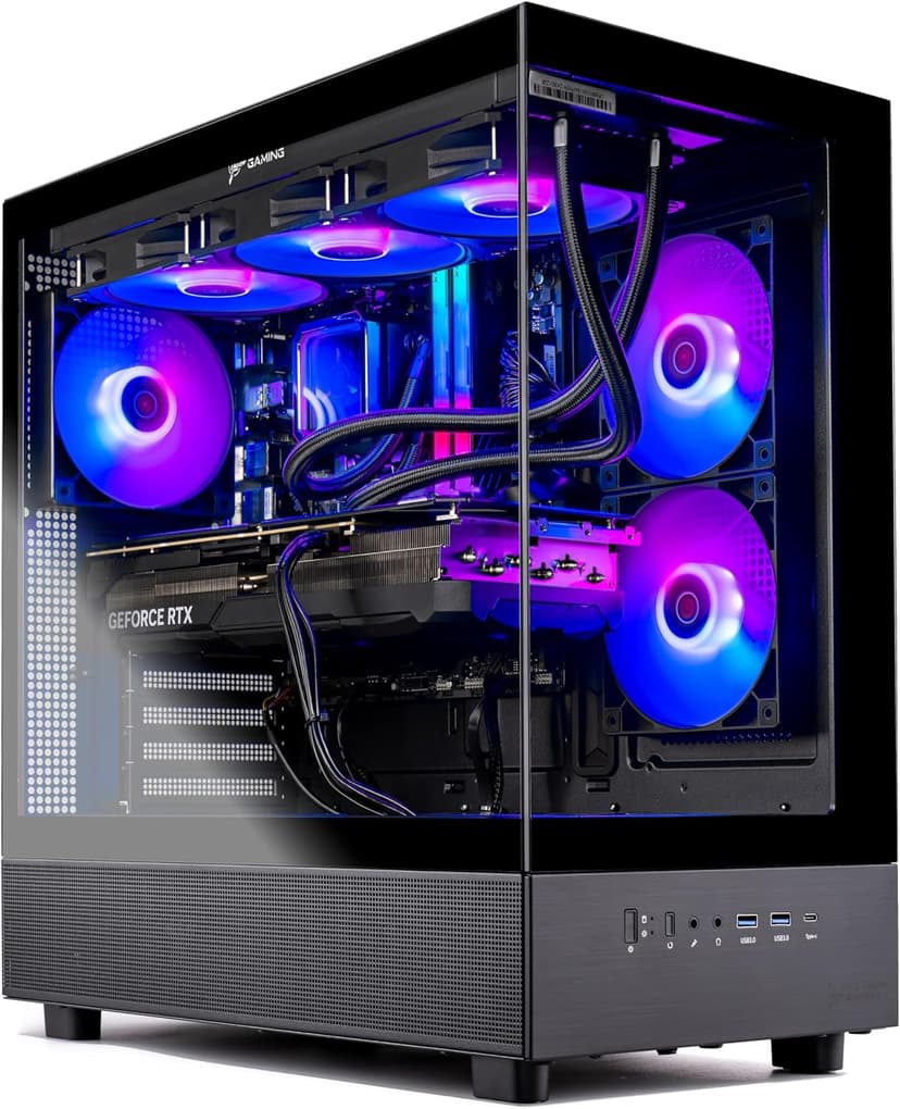 Skytech Gaming Azure 3 Desktop PC, Ryzen 7 9700X 3.8 GHz (5.5GHz Turbo), NVIDIA RTX 5060 Ti 16GB, 2TB Gen4 NVMe SSD, 32GB DDR5 RAM 5200 RGB, 850W Gold ATX 3 PSU, 360mm ARGB AIO, Wi-Fi, Win 11