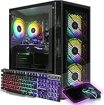 STGAubron Gaming PC Computer Desktop, Intel Core i7 up to 3.9G, Radeon RX 590 8G, 32G RAM, 1T SSD, 600M WiFi, BT 5.0, RGB Fan x 4, Windows 10 Home