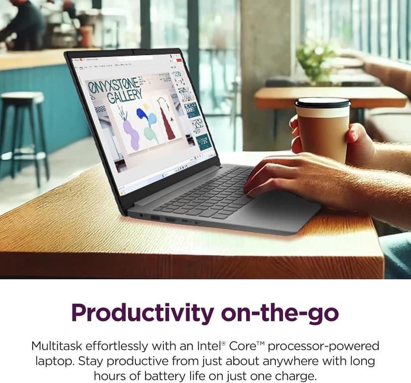 Lenovo IdeaPad 1i Laptop with Microsoft 365 Home and Business • 12GB RAM • 1TB Cloud Storage and 256GB SSD • Intel Core • 15 Anti-Glare Screen • WiFi-6 • 11HR Battery • Windows 11 • w/o Earbuds