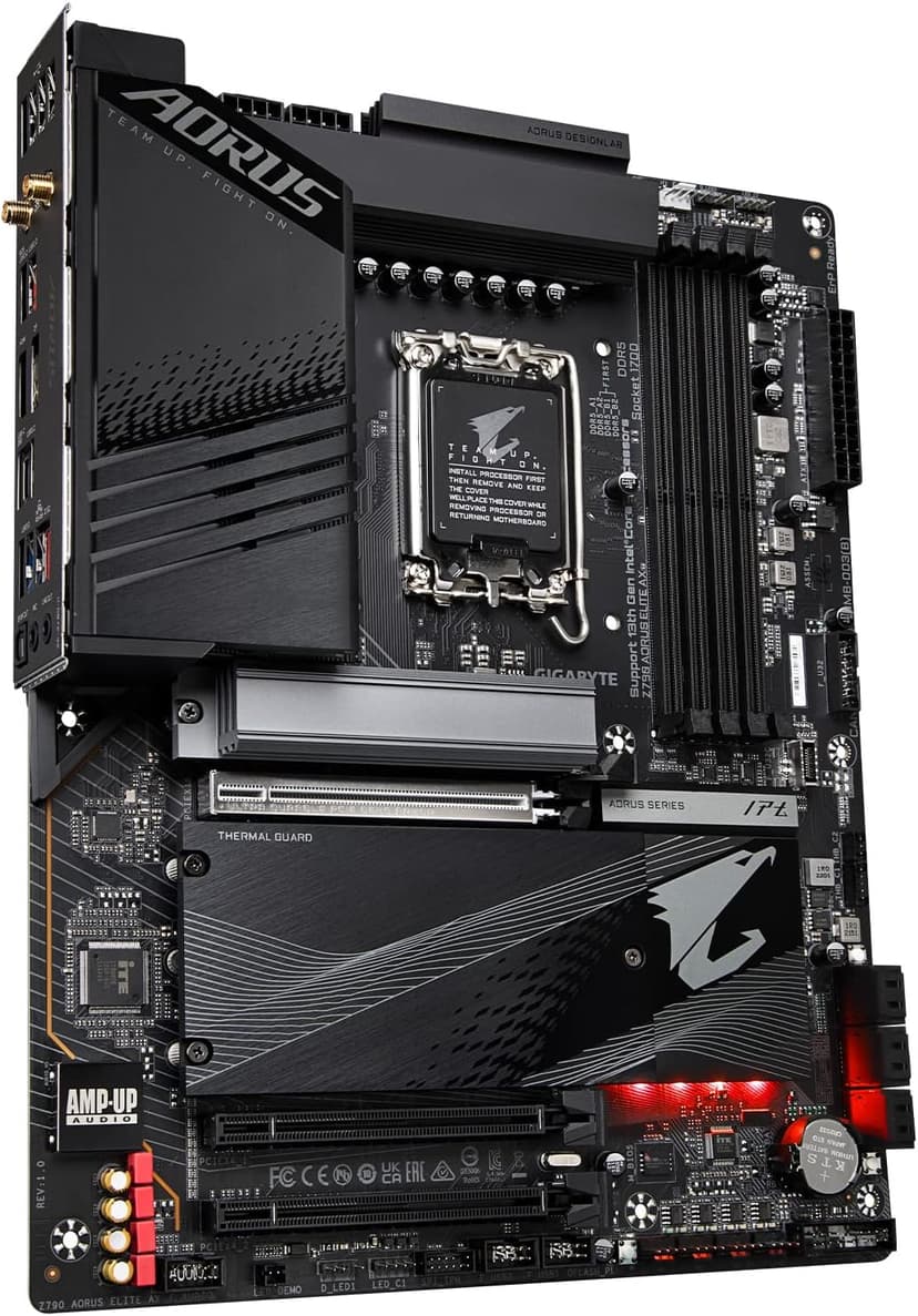 GIGABYTE Z790 AORUS Elite AX (LGA 1700/ Intel Z790/ ATX/ DDR5/ Quad M.2/ PCIe 5.0/ USB 3.2 Gen2X2 Type-C/Intel WiFi 6E/ 2.5GbE LAN/Q-Flash Plus/PCIe EZ-Latch/Gaming Motherboard)