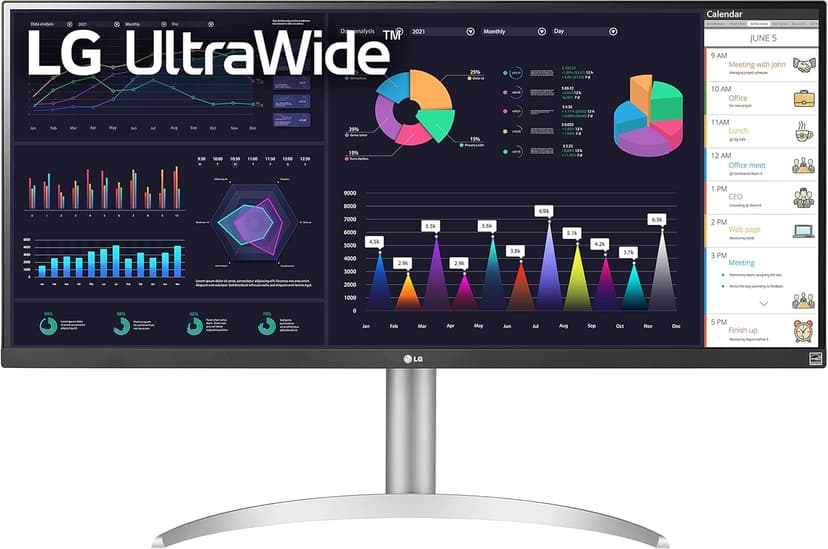 LG 34WQ650-W 34 Inch 21:9 UltraWide Full HD (2560 x 1080) 100Hz IPS Monitor, 100Hz Refresh Rate with RGB 99% Color Gamut, VESA DisplayHDR 400, USB Type-C, AMD FreeSync, Tilt/Height Adjustable Stand