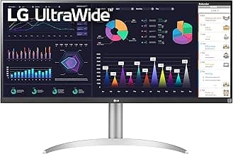 LG 34WQ650-W 34 Inch 21:9 UltraWide Full HD (2560 x 1080) 100Hz IPS Monitor, 100Hz Refresh Rate with RGB 99% Color Gamut, VESA DisplayHDR 400, USB Type-C, AMD FreeSync, Tilt/Height Adjustable Stand