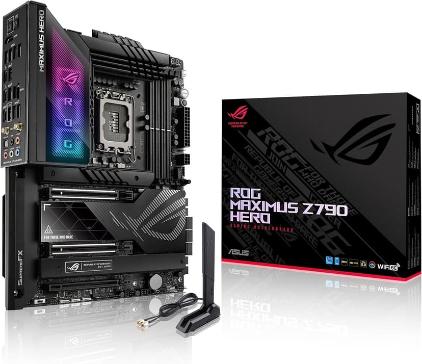 ASUS ROG Maximus Z790 Hero WiFi6E LGA 1700(Intel 14th,13th&12th Gen) ATX gaming motherboard(PCIe 5.0,DDR5,20+1power stages,2.5Gb LAN, Bluetooth V5.2,2x Thunderbolt 4 ports,5xM.2, Thunderbolt 4/USB4 )