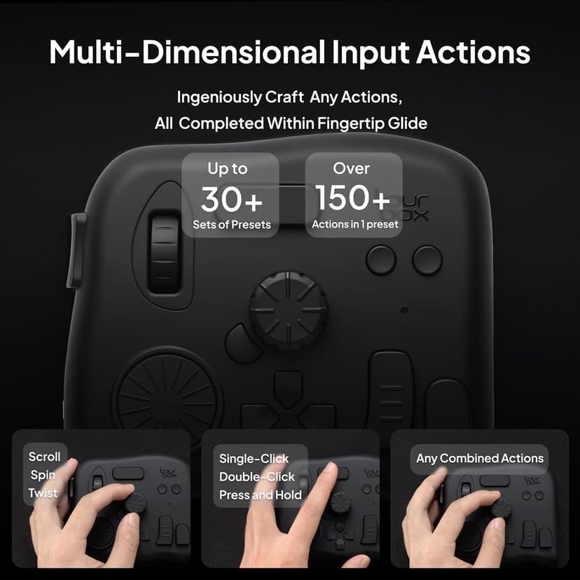 TourBox Elite - Bluetooth Controller for Video Photo Editing Color Grading, Davinci Resolve Speed Editor, MacOS/Windows, Lightroom Photoshop Premiere Final Cut Pro Programmable Keyboard
