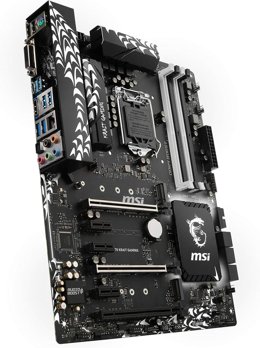 MSI Performance GAMING Intel 8th Gen LGA 1151 M.2 DVI HDMI USB 3.1 Gigabit LAN SLI CFX ATX Motherboard (Z370 KRAIT GAMING)