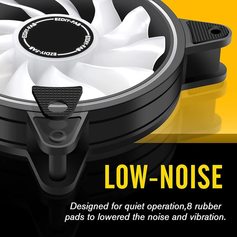 EZDIY-FAB Moonlight 120mm RGB Case Fan, 6 Pack, ARGB, Aura SYNC, Speed Control, 26.16 CFM, Desktop Compatible