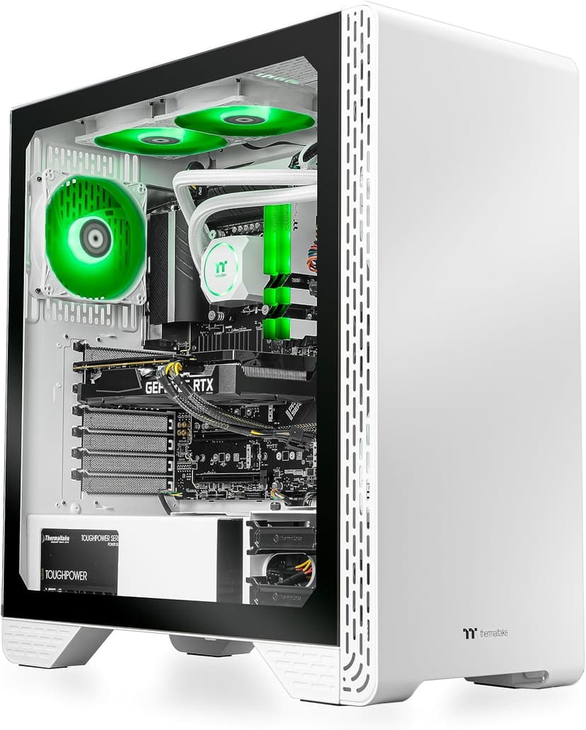 Thermaltake LCGS Glacier 460 AIO Liquid Cooled CPU Gaming Desktop (AMD Ryzen™ 5 5600X 6-core, ToughRam DDR4 3600Mhz 16GB RGB Memory, NVIDIA® GeForce RTX™ 4060, 1TB NVMe M.2, WiFi) S3GL-B550-460-LCS