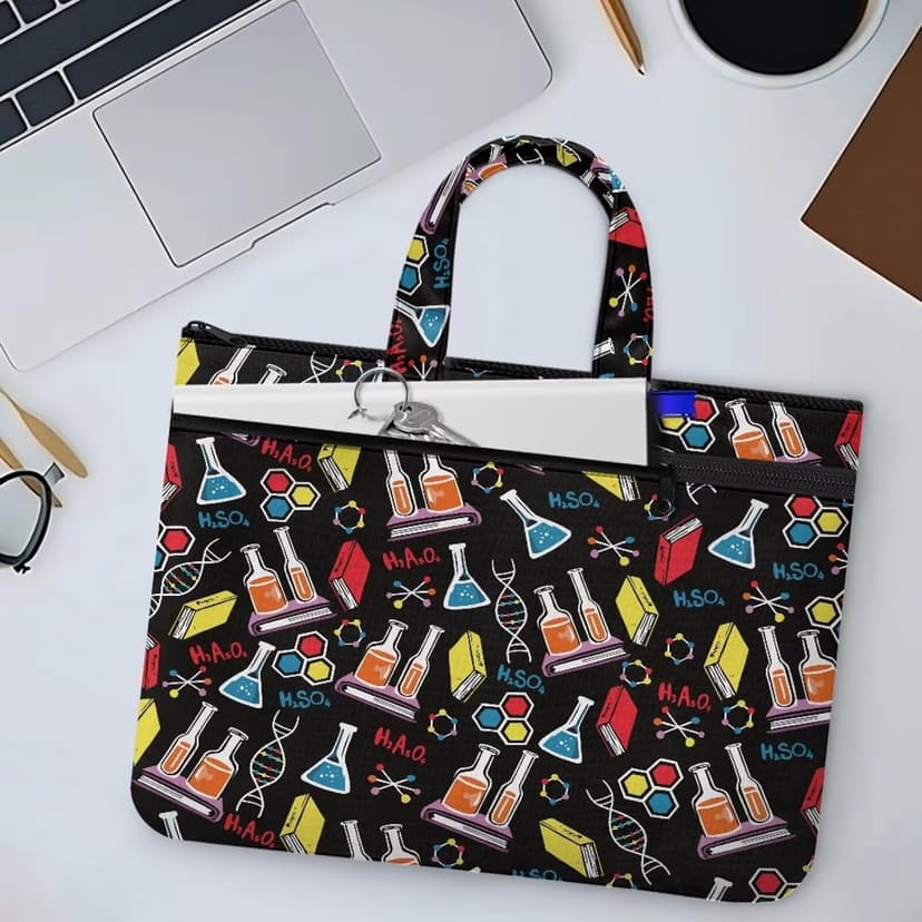 Large Document Pouch with Zipper Lightweight Tote Art Bag Reusable Filing Folder for School Office