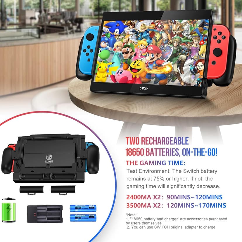 G-STORY 10.1‘’ Portable Monitor for Switch, 1080P Portable Gaming Monitor IPS Screen with USB Type-C and Randomly Bag, Game Mode, Travel Monitor fo Switch（not Included）