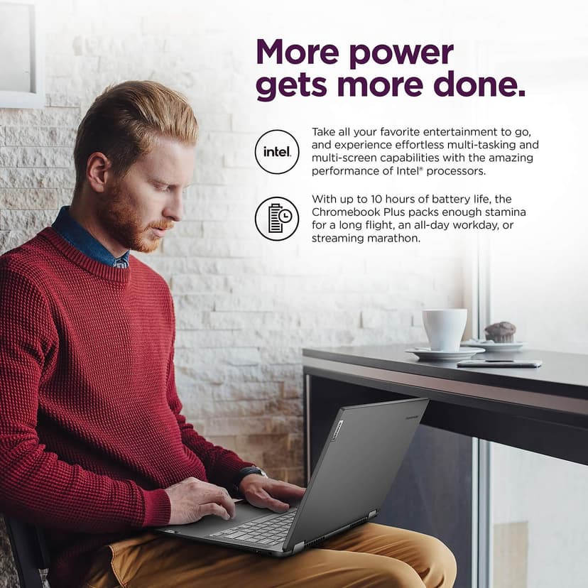 Lenovo IdeaPad Flex 5i Chromebook Plus 14" FHD+ 2-in-1 Touchscreen Laptop (Intel Core i3-1315U, 8GB RAM, 256GB Storage), Backlit, FHD Webcam, Chrome OS, w/Google AI, 2TB of Cloud Storage, Grey