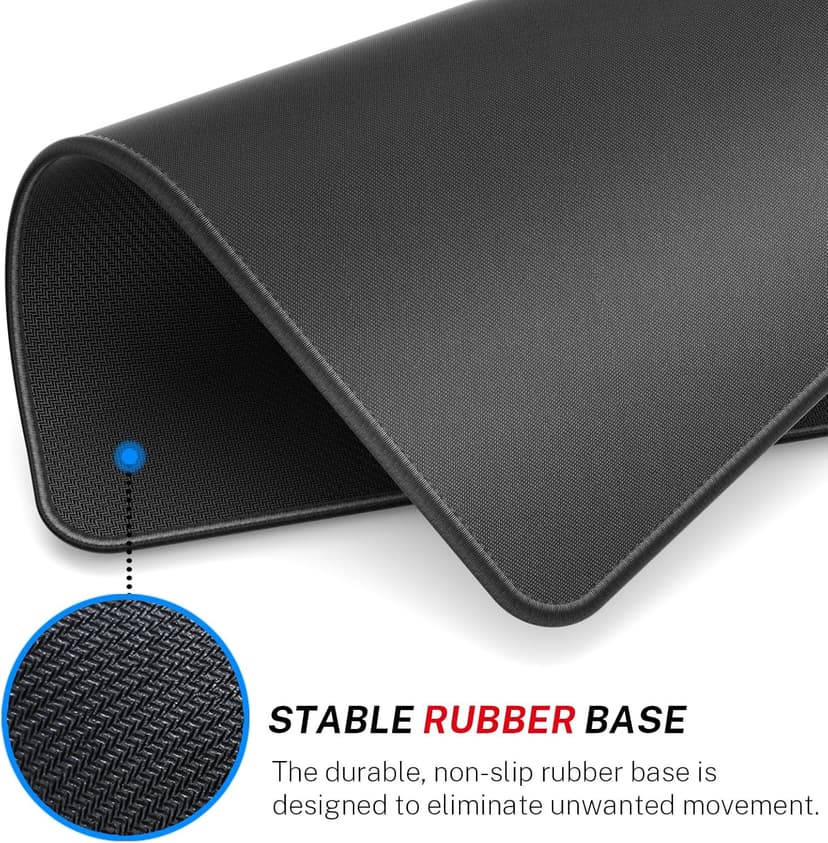 MROCO Mouse Pad [30% Larger] with Stitched Edges, 3 Pack Premium-Textured & Waterproof Mousepad Bulk with Non-Slip Rubber Base for Computers, Laptop, PC, Office & Home, 8.5 x 11 x 0.12 in, Black