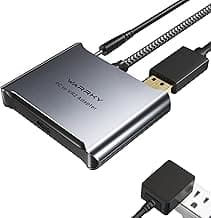 Warrky PSVR2 PC Adapter, PSVR2 Accessories [Aluminum Shell, Nylon-Braided Cable] Compatible with PSVR2, AR Glasses, Portable Monitor, DP 1.4 Cable&15W Power Supply Included