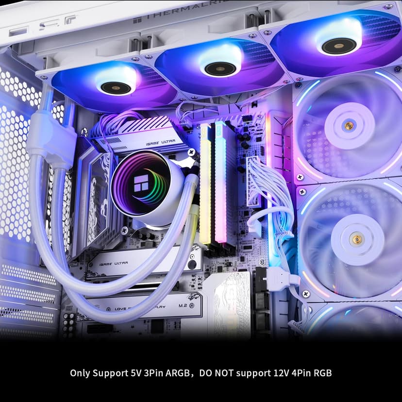Thermalright Frozen Notte 360 White ARGB V2 Water Cooling CPU Cooler, 360 Specification CPU Liquid Cooler,3 PWM Fans, S-FDB Bearings, Suitable for AMD:AM4/AM5, Intel LGA 1851/1700/115X/1200/2011