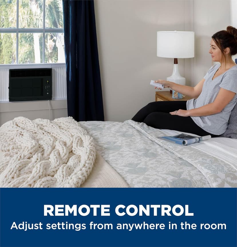 GE Window Air Conditioner Unit, 6,000 BTU for Small Rooms up to 250 sq ft. with Adjustable Fan and Cooling Settings, Perfect for Bedroom or Living Room, Easy Install Kit Included, Black