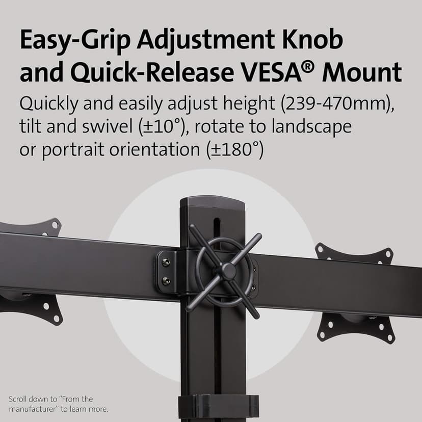 Kensington SmartFit Space Saving Dual Monitor Arm (K55513WW)