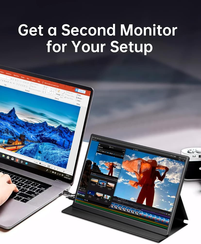 Small Portable Monitor 10.5" 400 Nits 15:10 FHD 1280P IPS Screen, Ultra-Slim Mini Monitor w/Smart Cover & Speaker, USB C HDMI HDR Portable Gaming Monitor, Travel Monitor for Laptop Xbox Switch