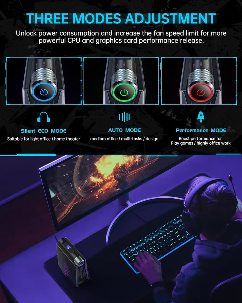 ACEMAGICIAN [Gaming PC Ryzen Mini PC, AMD Ryzen 7 Pro 5875U 16GB DDR4 512GB NVME SSD Mini Desktop Computer,11 Pro Mini PC Gaming[WiFi6/BT5.2] [4K UHD/RGB Lights/3 Adjustable Mode]