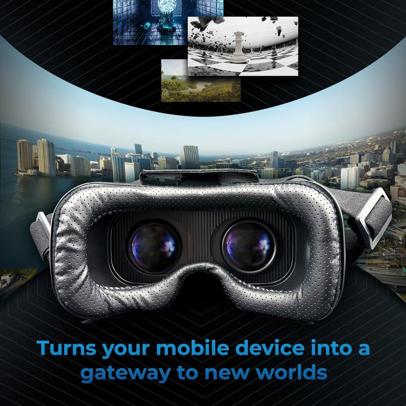 VR Headset for Phone - Optimized for VR Content - for iPhone, Android & Windows - Fits 5.5"-7.2" Devices - Glasses-Friendly - 40mm HD Resin Aspherical Lens - Adjustable IPD & Fixed Focus
