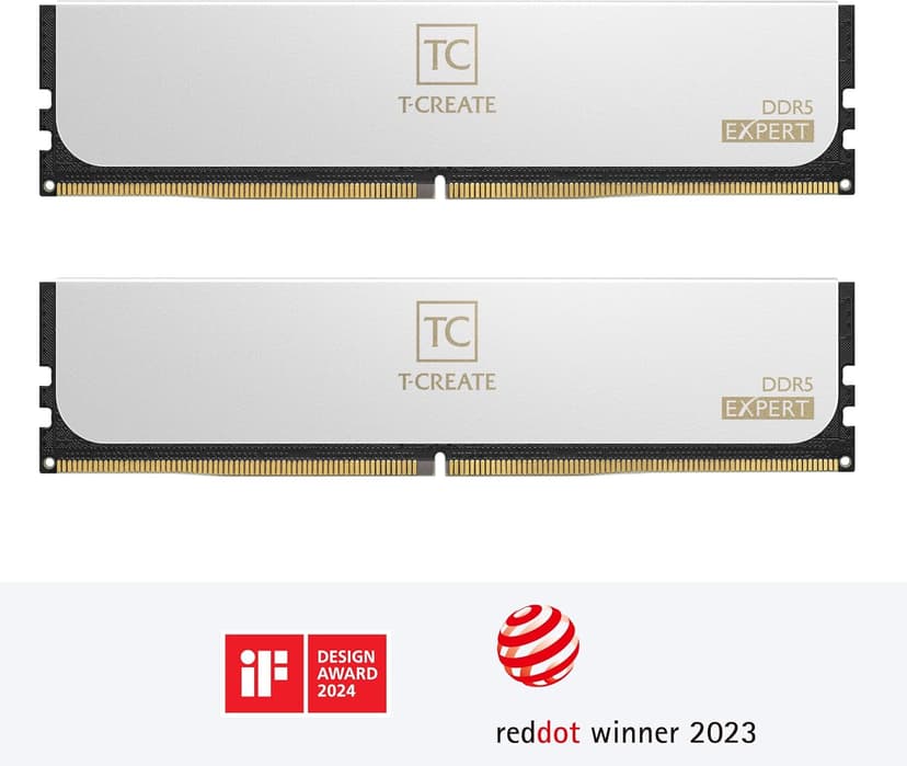 TEAMGROUP T-Create Expert Overclocking 10L DDR5 64GB Kit (2 x 32GB) 6000MHz (PC5-48000) CL34 Intel XMP 3.0 & AMD Expo Compatible Desktop Memory Module Ram White - CTCWD564G6000HC34BDC01