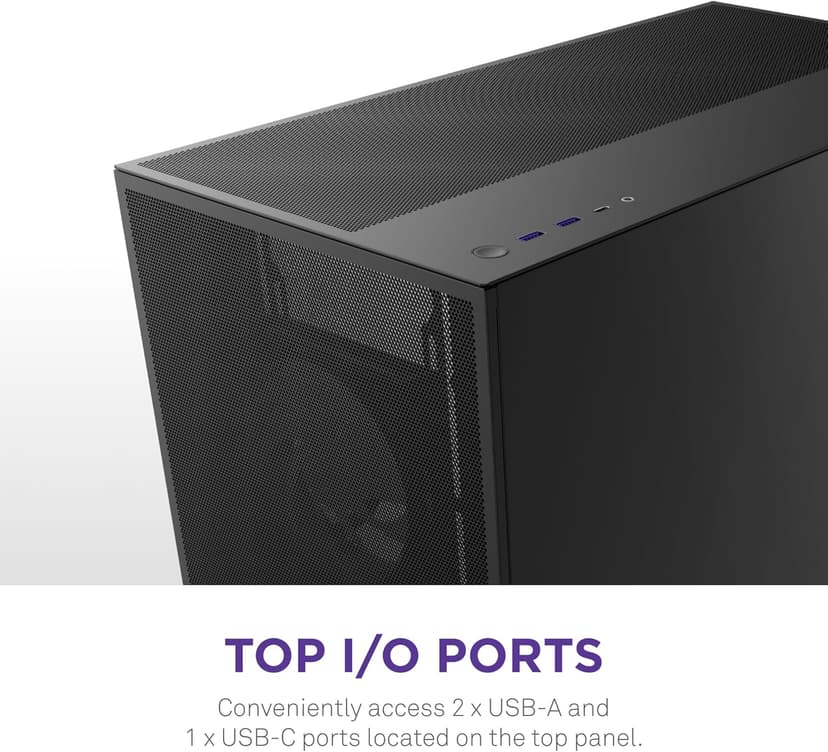 NZXT H7 Flow 2024 - Mid-Tower ATX Airflow Case - Includes Pre-Installed 3 x 120mm Fans - Supports Bottom Fans for Dedicated GPU Cooling - Cable Management - Black