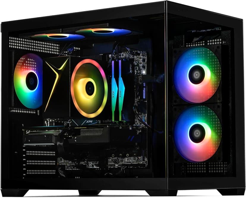 Sirius AI Gaming Desktop - Intel i5 14400F up to 4.7GHz, RTX 5060 GDDR7, 32GB DDR5 RGB 6000MHz, 1TB NVMe Gen4 SSD, Intel B760 Motherboard, 650W Gold PSU, Win 11 Home VR Ready