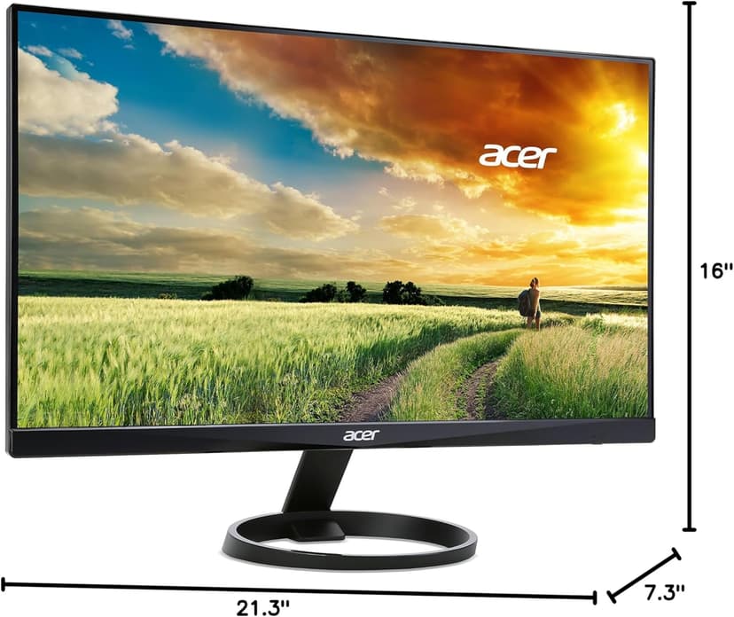 acer 23.8” Full HD 1920 x 1080 IPS Zero Frame Home Office Computer Monitor - 178° Wide View Angle - 16.7M - NTSC 72% Color Gamut - Low Blue Light - Tilt Compatible - VGA HDMI DVI R240HY bidx