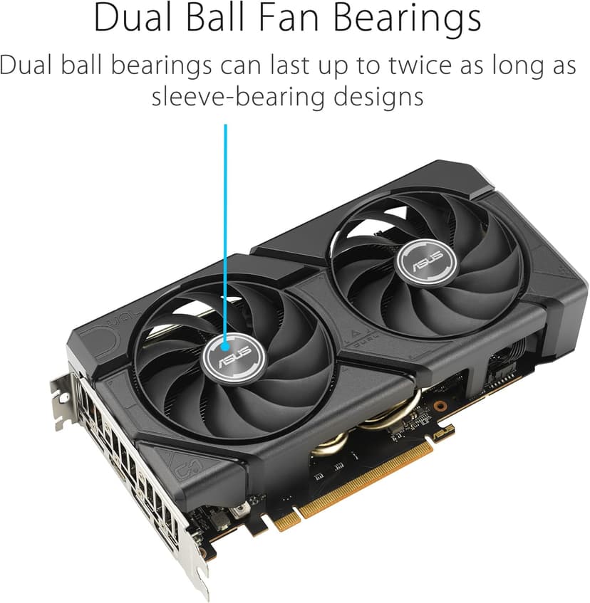 ASUS Dual Radeon™ RX 7600 EVO OC Edition 8GB GDDR6 (PCIe® 4.0, 8 GB GDDR6, HDMI® 2.1, DisplayPort™ 1.4a, 2.5-Slot Design, Axial-tech Fans, GPU Tweak III)