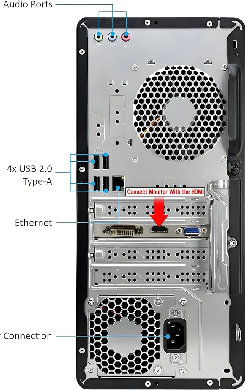 HP Pavilion Desktop Tower Computer, Intel 8-Core i7-11700F up to 4.9GHz, 32GB DDR4 RAM, 1TB PCIe SSD, GeForce GT 610 2GB, WiFi 6, Bluetooth, RJ-45, Type-C, HDMI, KB & Mouse, Windows 11 Pro, WE/PGPY