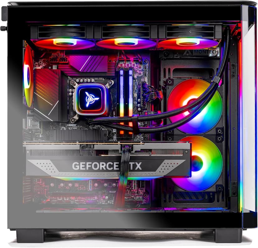 Skytech King 95 Gaming PC Desktop, Ryzen 9 9900X 4.4 GHz (5.6GHz Turbo Boost), NVIDIA RTX 5070 12GB GDDR7, 1TB Gen4 NVMe SSD, 32GB DDR5 RAM 6000 RGB, 850W Gold PSU, 360mm ARGB AIO, Wi-Fi, Win 11