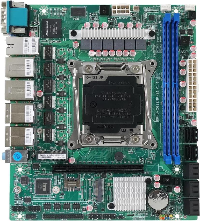 X99 NAS Motherboard Slot 10xSATA 1*M.2_ NVME PCIE ×1 LGA2011-3 for NAS Router Sever 6x2.5GbE I226 DDR4 RAM Memory