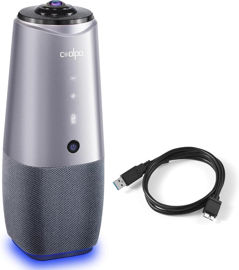 Camera 360, 4K Video Conference Room Camera System, Webcam, AI Driven Speaker Tracking, Noise Cancellation, Works with Zoom, Google Meet, Teams and More, 15 ft Mic Pickup, PANA 5ft USB Cable