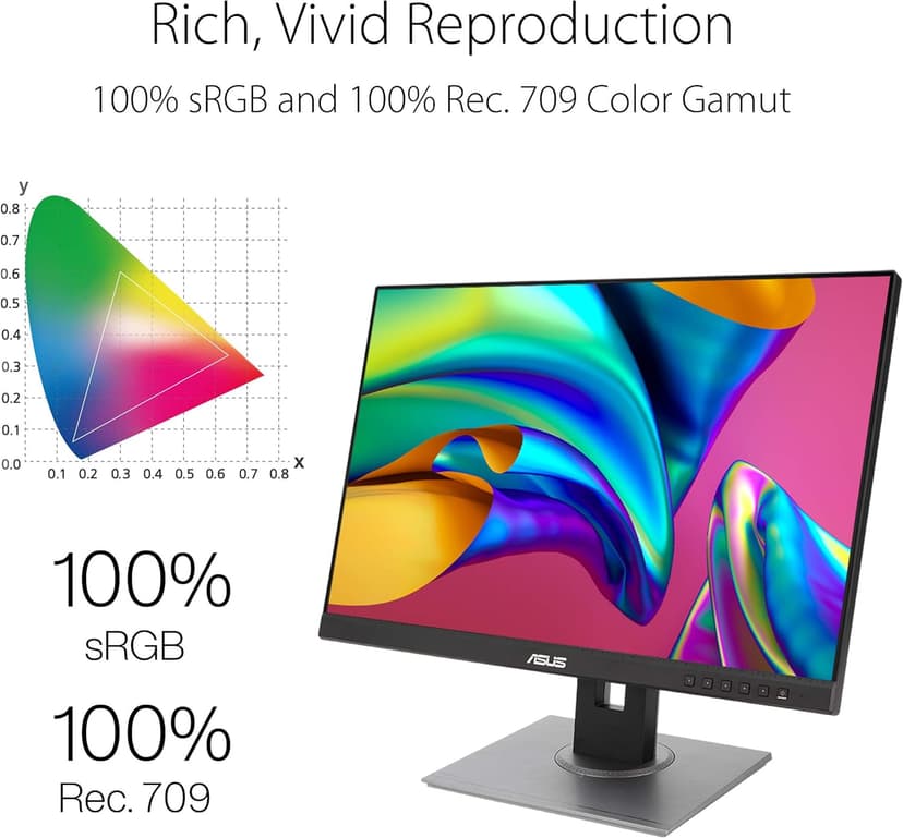 ASUS ProArt Display PA248QV 24.1” WUXGA (1920 x 1200) 16:10 Monitor, 100% sRGB/Rec.709 ΔE < 2, IPS, DisplayPort HDMI D-Sub, Calman Verified, Anti-glare, Tilt Pivot Swivel Height Adjustable, Black