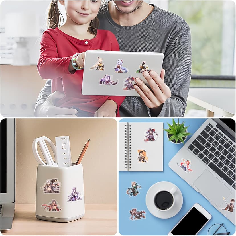 TaiCy Character Stickers, Waterproof Sun-Proof Anime Game Sticker Pack for Phone,Laptop,Bottles,Skateboard (Genshin Stickers-1)