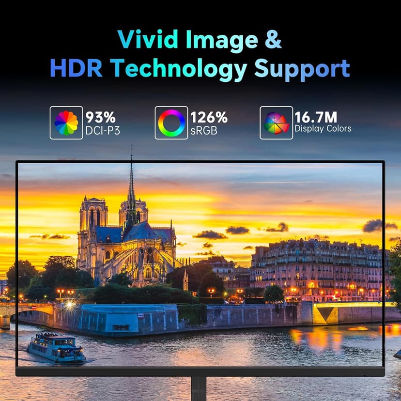 24.5 Inch FHD 100Hz IPS Computer Monitor, 1080P Eye Care PC Gaming Monitor, Adaptive-Sync, Low Blue Light, HDR, VESA Mount with HDMI VGA for Home Office, H25B7
