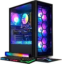STGAubron Gaming PC Desktop, GeForce RTX 2060 6G GDDR6, Intel Core i7 up to 3.9 GHz, 16G RAM, 512G SSD, WiFi, BT 5.0, RGB Fan x6, RGB BT Sound Bar, Windows 10 Home