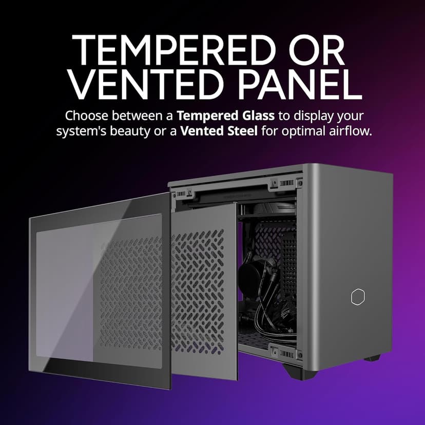 Cooler Master NR200P MAX V2 Mini-ITX PC Case, Top-Mount 280mm AIO, 357mm Vertical GPU Mount, V850W SFX Gold PSU, 90° 12VHPWR, 600W PCIe 5.1, Compatible RTX 5090, RX 7090 XT, Tempered Glass, DIY