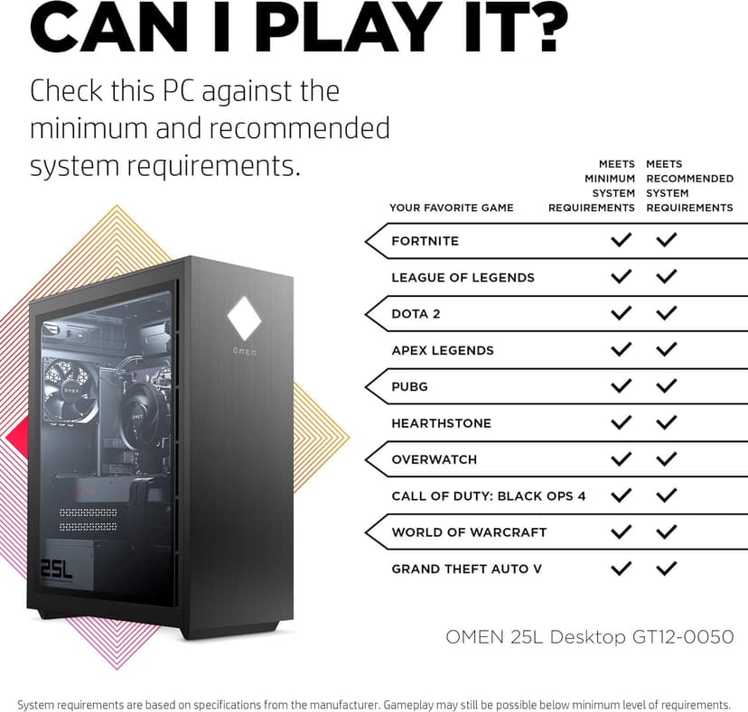 25L Gaming Desktop PC, AMD Radeon RX 5700, AMD Ryzen 7 3700X, HyperX 16 GB DDR4 RAM, 1 TB SATA Hard Drive & 512 GB PCIe NVMe SSD, Windows 10 Home, VR Ready, RGB Lighting (GT12-0050, 2020 Model)