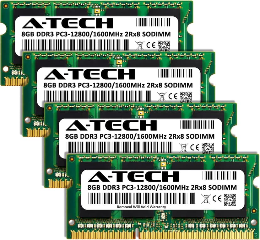 A-Tech 32GB Kit (4x8GB) RAM for Apple iMac (Late 2012, Late 2013, Late 2014, Mid 2015) | DDR3 1600MHz PC3-12800 SODIMM 204-Pin Memory Upgrade
