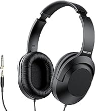 PHILIPS Over Ear Wired Stereo Headphones for Podcasts, Studio Monitoring and Recording Headset for Computer, Keyboard and Guitar with 6.3 mm (1/4") Add On Adapter