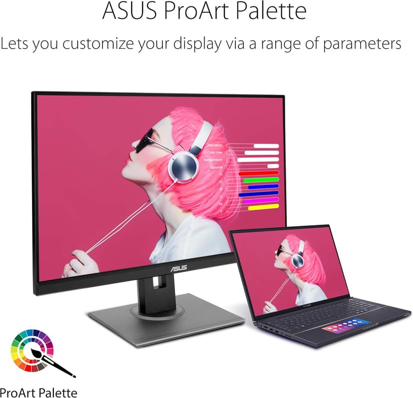 ASUS ProArt Display PA278QV 27” WQHD (2560 x 1440) Monitor, 100% sRGB/Rec. 709 ΔE < 2, IPS, DisplayPort HDMI DVI-D Mini DP, Calman Verified, Anti-glare, Tilt Pivot Swivel Height Adjustable, Black
