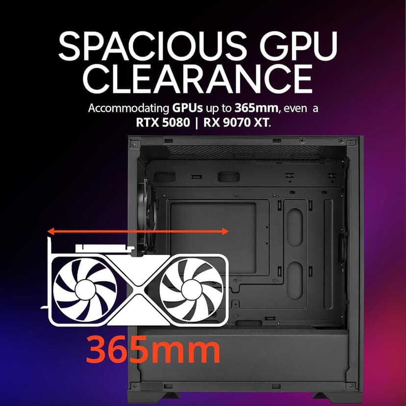 Cooler Master Elite 301 Lite Micro-ATX High Airflow Minimalist PC Case, 365mm GPU Max, Compatible RTX 5080|RX 7090 XT, 280mm AIO Max, Type C, Tempered Glass, 120mm PWM Fan, Intakes Grill