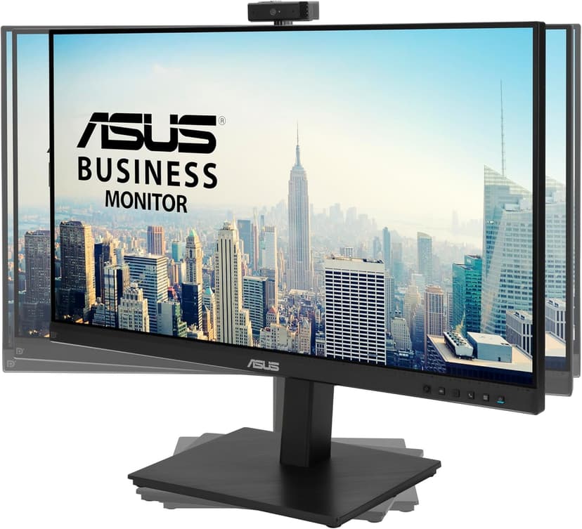 ASUS 27” 1080P Video Conference Monitor (BE279QSK) - Full HD, IPS, Built-in Adjustable 2MP Webcam, Mic Array, Speakers, Eye Care, Wall Mountable, Frameless, HDMI, DisplayPort, VGA, Height Adjustable