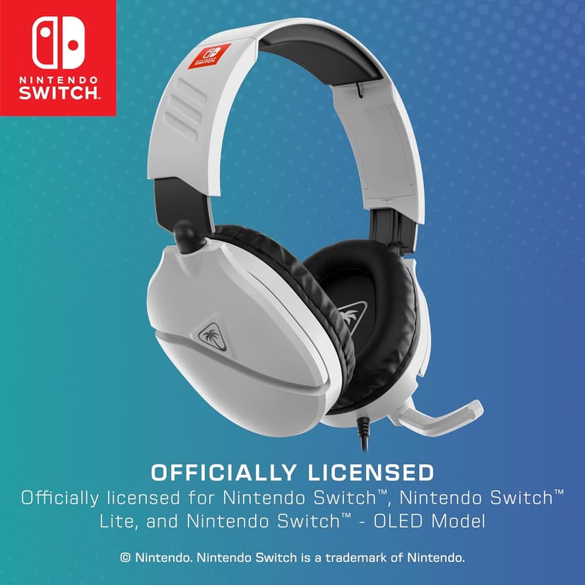 Turtle Beach Recon 70 Wired Gaming Headset - Nintendo Switch/Switch Lite/Switch - OLED Model, Nintendo Switch 2, Flip-to-Mute Mic, Adjustable, Lightweight, On-Ear Controls